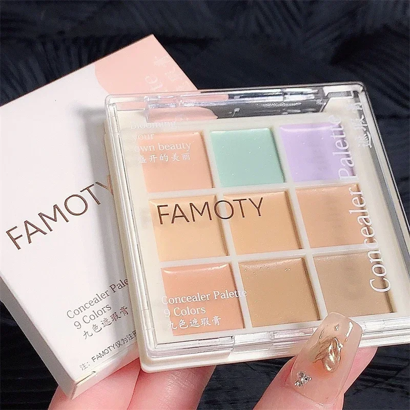 9Color Concealer Palette Full Coverage Concealer Cream Waterproof Covers Acne Mark Dark Circles Brighten Face Base Korean Makeup 4
