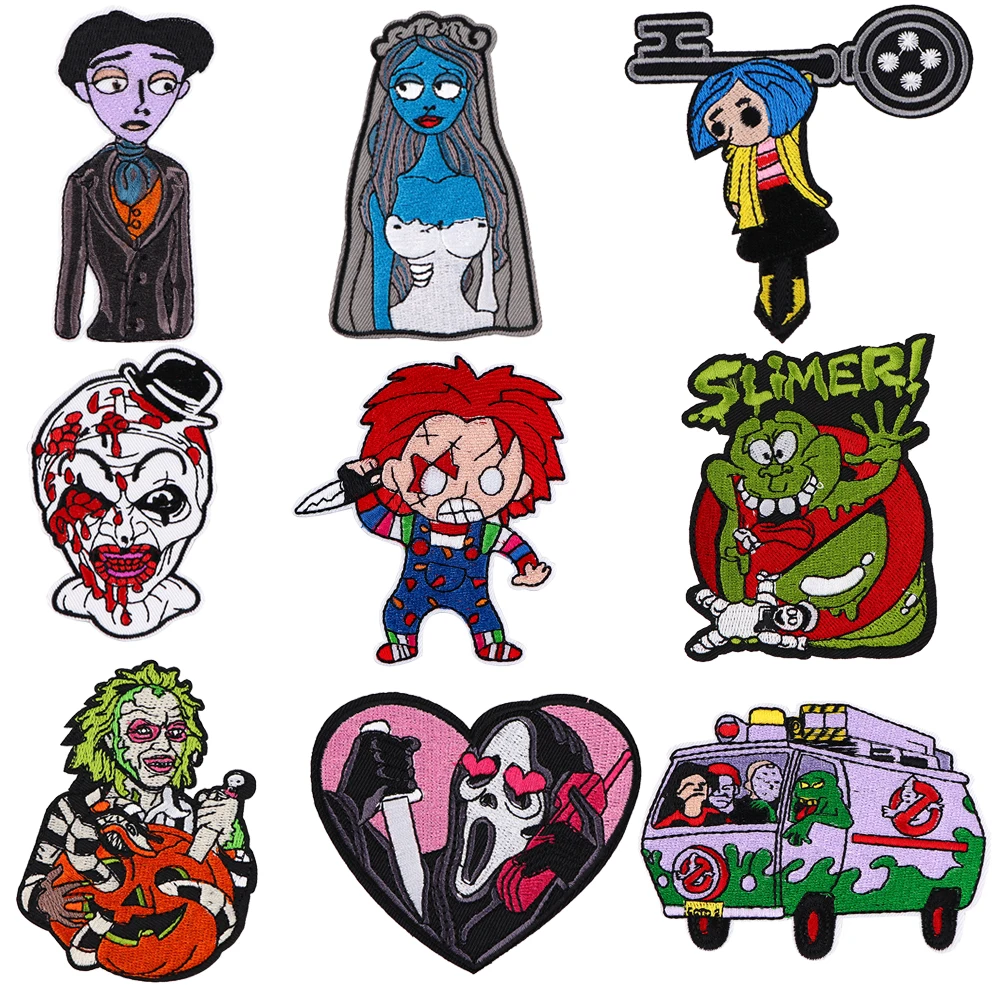 

Horror Styles Halloween Decorations DIY Patches On Clothes Embroidered Patch Iron On Patches For Clothing Stickers Badge