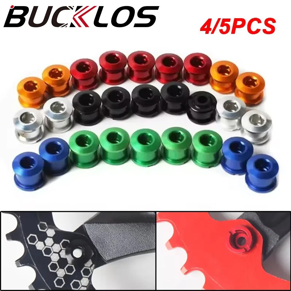 BUCKLOS Fahrrad-Kurbelgarniturschrauben, 6,5 mm, 8,5 mm, Fahrrad-Kettenblattschrauben, Aluminiumlegierung, Fahrrad-Kettenblattschraube, 4 Stück, 5 Stück, MTB-Kurbelschraube