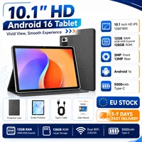 KOOMDIGI W30 Tablette PC Android 16 de 10,1 pouces, 12 Go de RAM (4 Go + 8 Go d'extension), 128 Go de ROM, écran HD IPS 1280x800, WiFi 2,4G+5G, double caméra 5MP+13MP, batterie 5000 mAh, Type-C 1