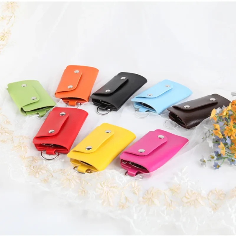 Fashion PU Leather Key Cover Wallet Business Gift Leather Key Chain Men Women Car Strap Waist Wallet KeyChains Keyrings key case key holder key organizer key purse key protector