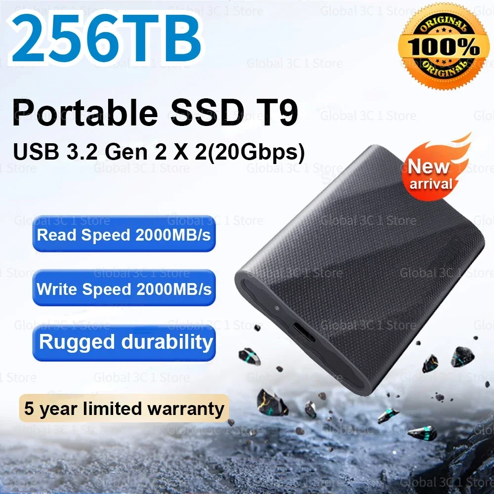 

PS5 SSD T9 External Solid State Drive USB 3.2 Gen 2x2 Read Speeds Up to 2000MB/s for Gaming PC Professionals Portable SSD