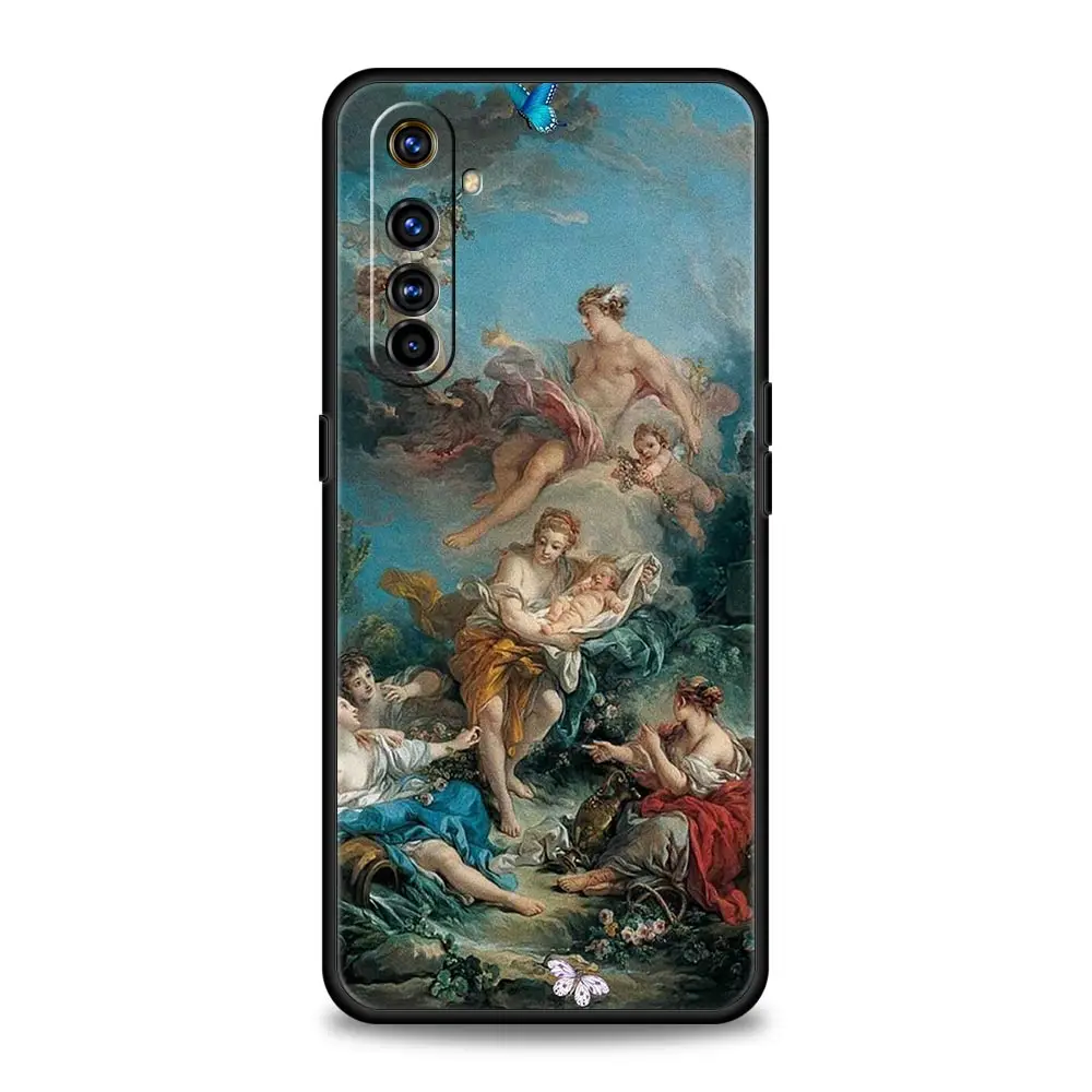 Renaissance Art Painting Phone Case - Elegant Black Cover
