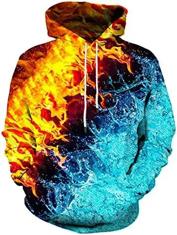 

Art Water Fire Pattern Hoodies 3D Printing Men Women Hooded Sweatshirts kids Cool Casual Funny Pullovers Fashion Men's Clothing
