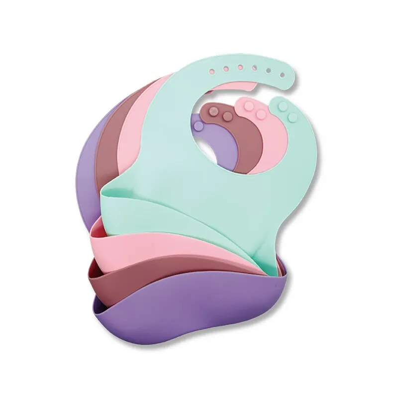 Waterproof Baby Bibs Baby Stuff Cute Cartoon Animal Printed Kids Bib Girl Boy Adjustable Soft Silicone Bib Baby Feeding Stuff 5