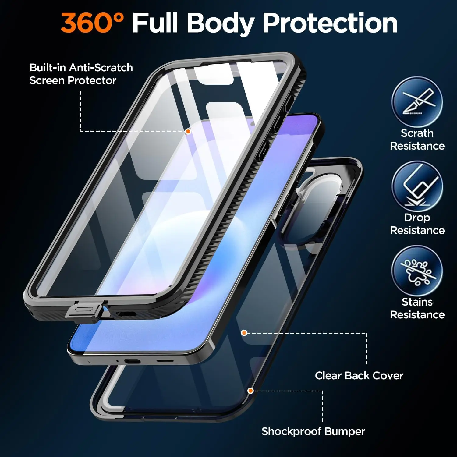Waterproof Shockproof Dustproof Full-Body Protective Phone Case
