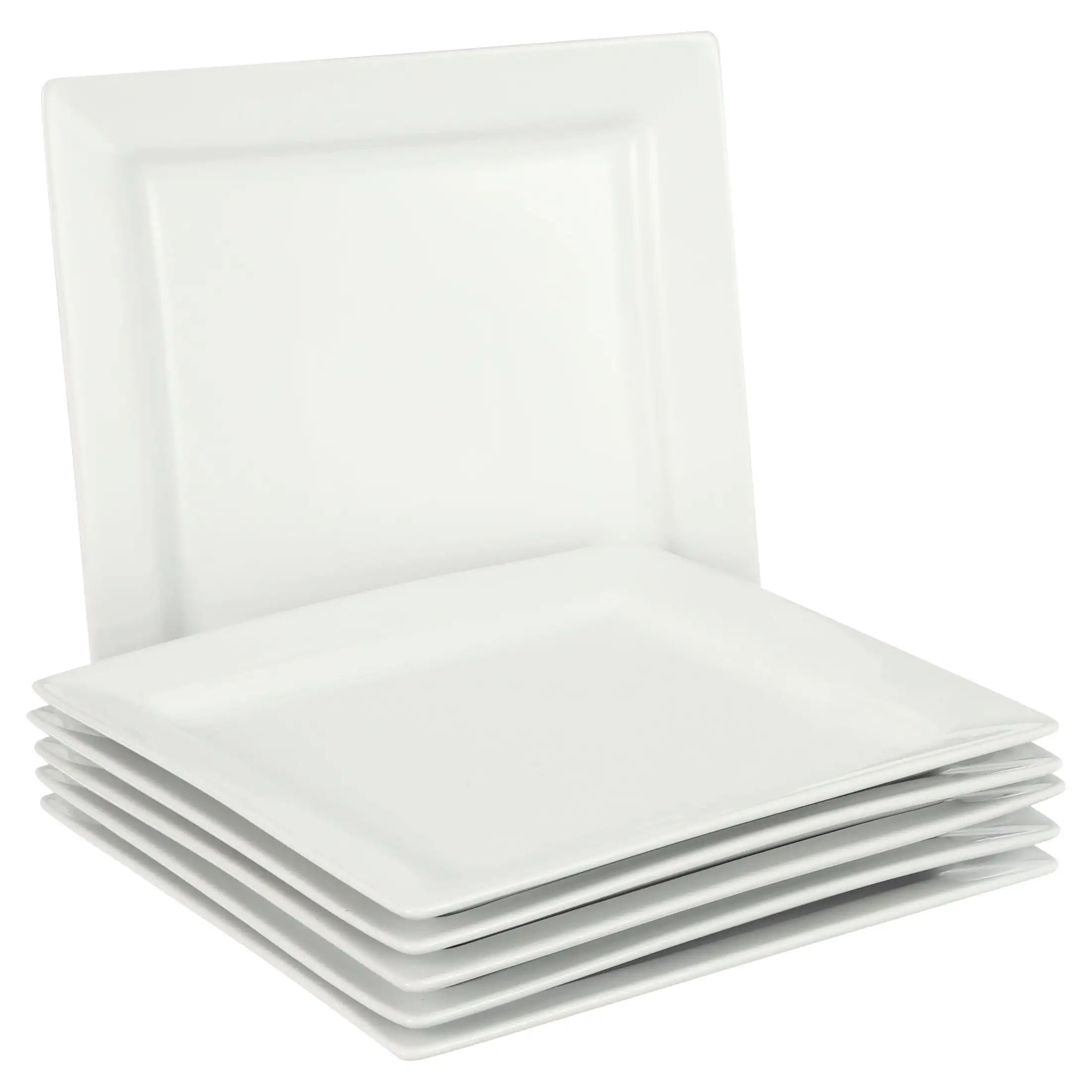 

Square Porcelain Dinner Plates, White, Set of 6