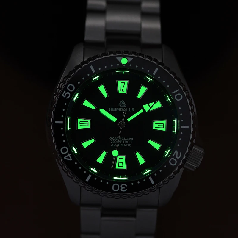 Heimdallr H6 Dive Watch NH35A Automatic Movement Ceramic Bezel Sapphire Glass C3 Luminous 200M Waterproof New Mens Watches