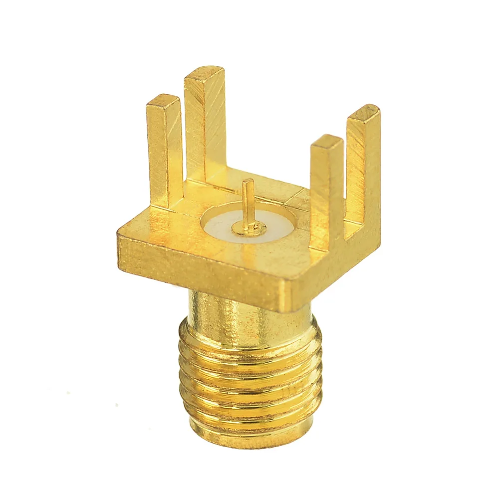 Goldplated Female SMA RF Coaxial Connector for PCB Mount