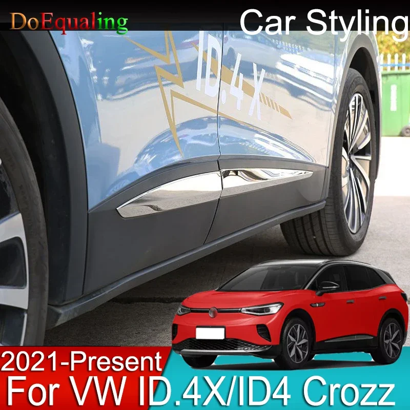 

For Volkswagen VW ID.4X 2023 2022 2021 ID.4 X Car Door Body Trim Strip Bright Anti-scratch Stainless Accessories Cover