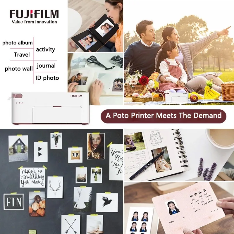 Fujifilm Princiao Smart 2 Second Generation Xiaoqiaoyin WIFI Mobile Phone Photo Printer APP Portable ThermalSublimation Printing