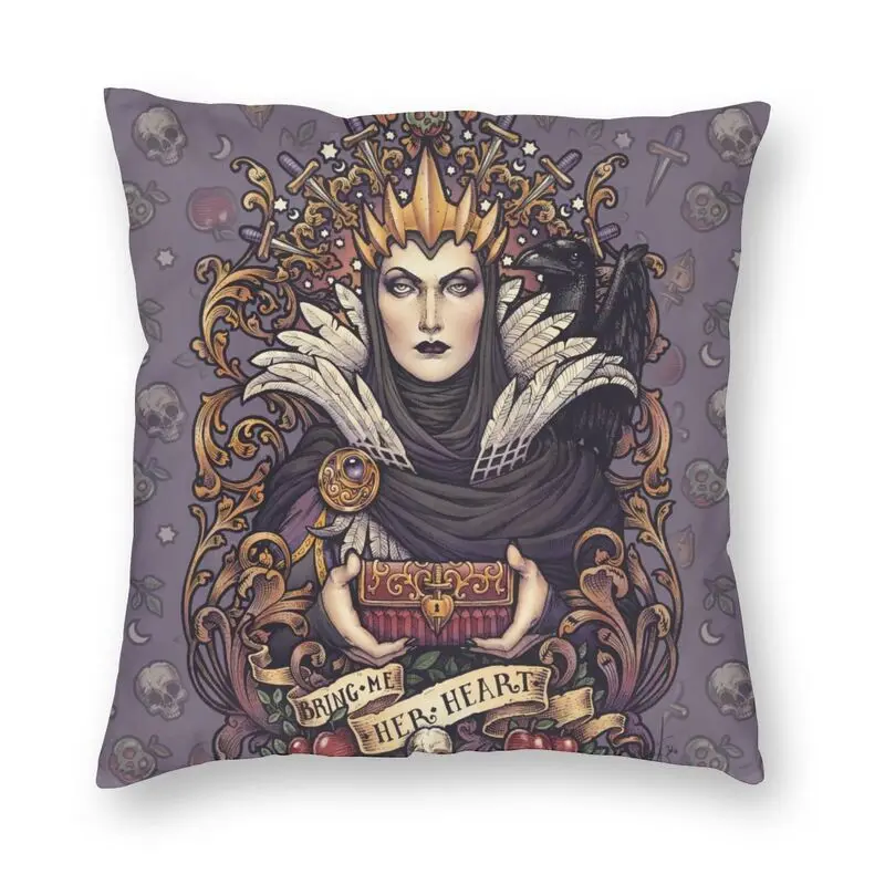 

Fashion Bring Me Her Heart Square Throw Pillow Case Decoration 3D Printing Evil Queen Halloween Witch Cushion Cover for Sofa