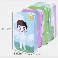 Magnetic 3D Puzzle Children Dress Up Change Facial Expression Game Iron Box Jigsaw Early Education Imagination Toys Girls Gifts 6