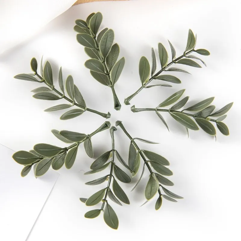Description Picture 2 of item50Pcs Artificial Plant Leaves Christmas Party Home Wedding Background Wall Decoration Accessories Diy Cake Candy Box Scrapbook