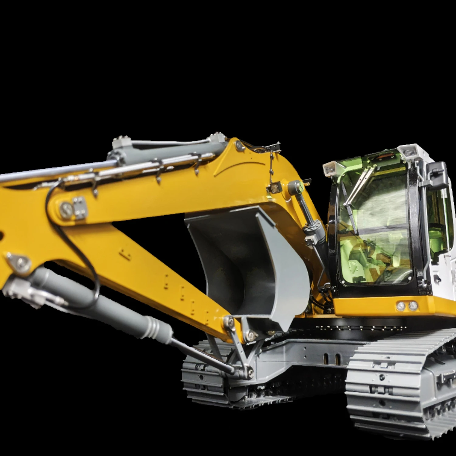 R920 RC Excavator 1/14 JDM-208 RC Excavator Hydraulic Metal RTR Model with Light Radio Remote Control Excavator Model Toy 4