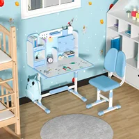 Children's study desk, elementary school students' writing homework desk, household simple children's desk chair, adjustable 2