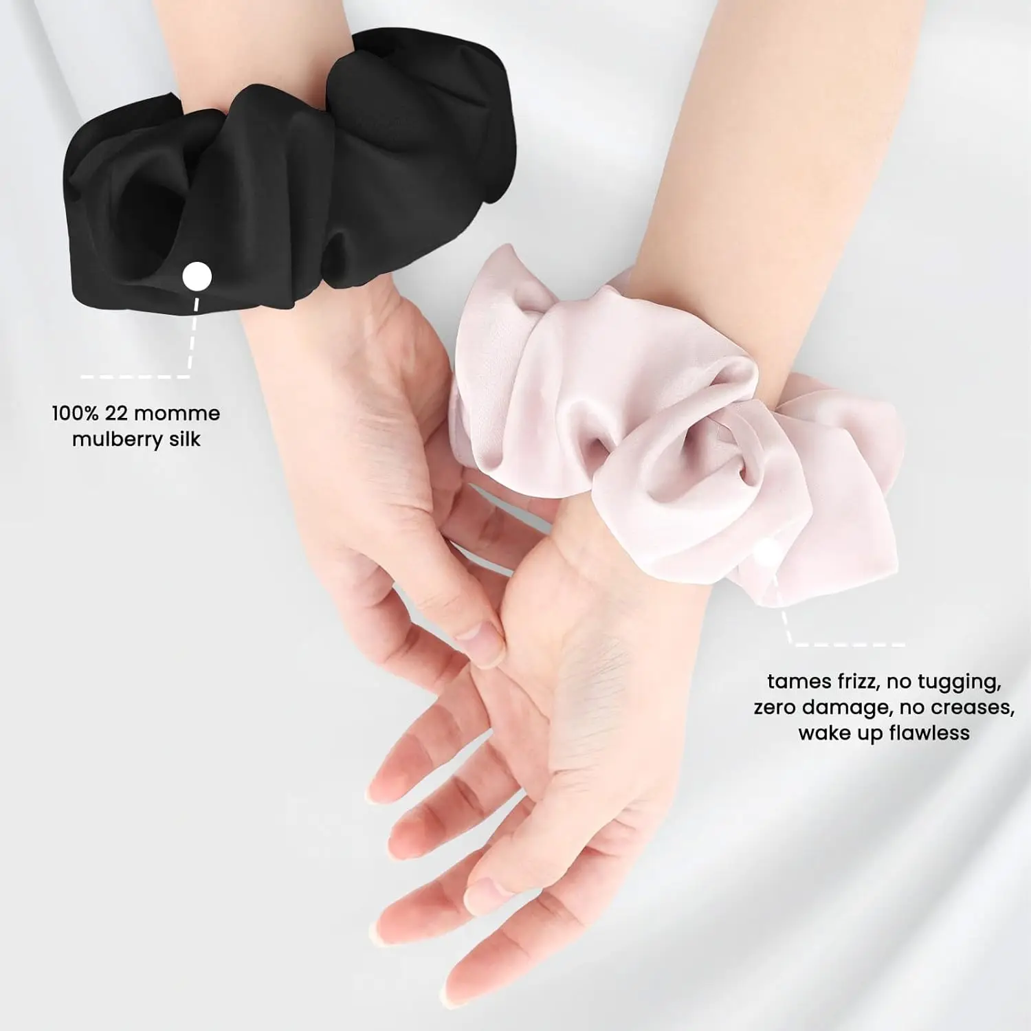 Luxurious Satin No-Crease Hair Scrunchies - Gentle Elastic Hair Ties for Effortless Styling