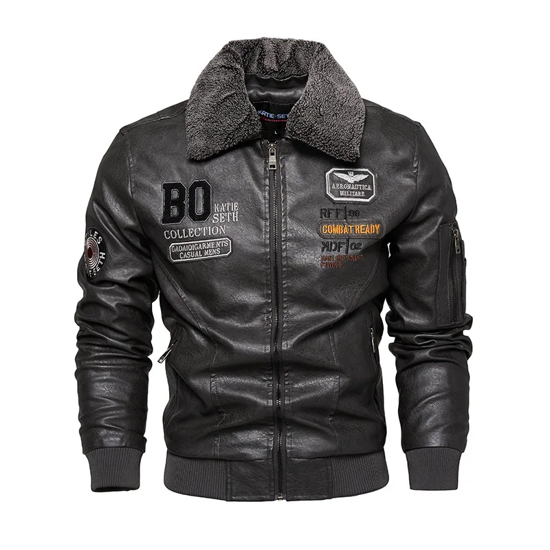 Vestes de moto en cuir PU imbibées de sourire pour hommes