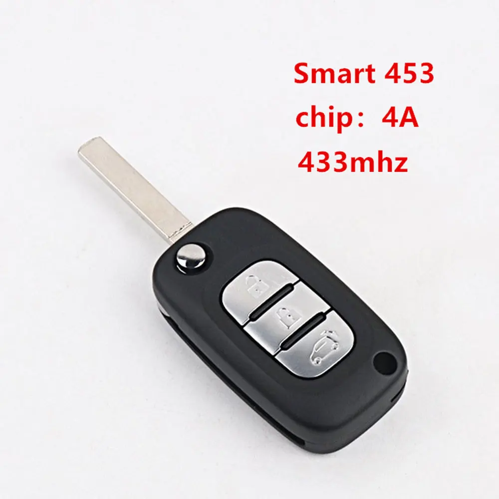 3ボタンリモコンキー,433mhz,4a,メルセデスベンツ用チップ,smart 