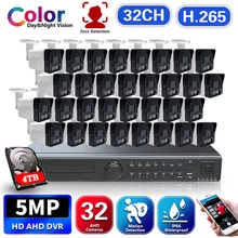

NINIVISION 5MP 32 Channel DVR Video Surveillance System Kit 32PCS Colorful Night AHD Camera CCTV Face Detection Motion detection