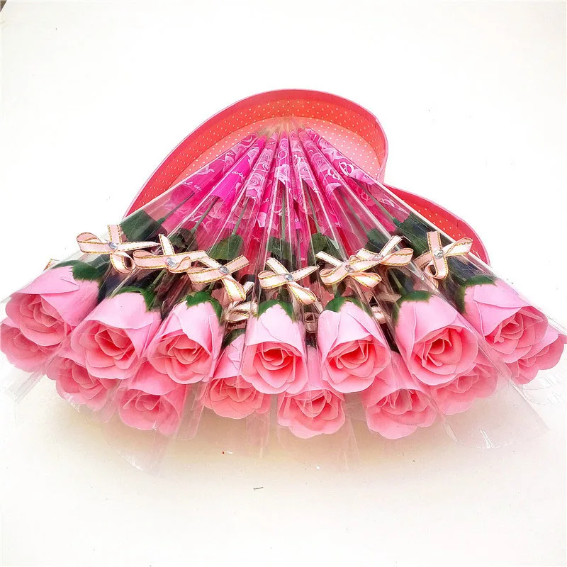 1pc Artificial Rose Flowers Simulation Carnation Rose Soap Flower Girls Valentine's Day Gift