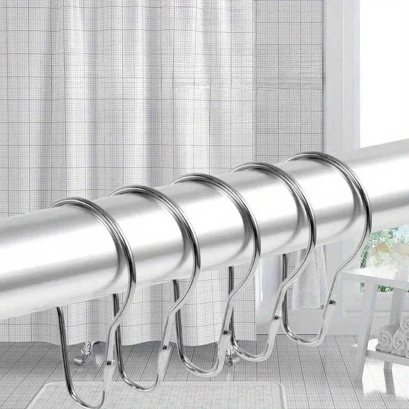 304 Stainless steel beadless shower curtain hook curtain limpet bathroom accessories hook hoist 10Pcs