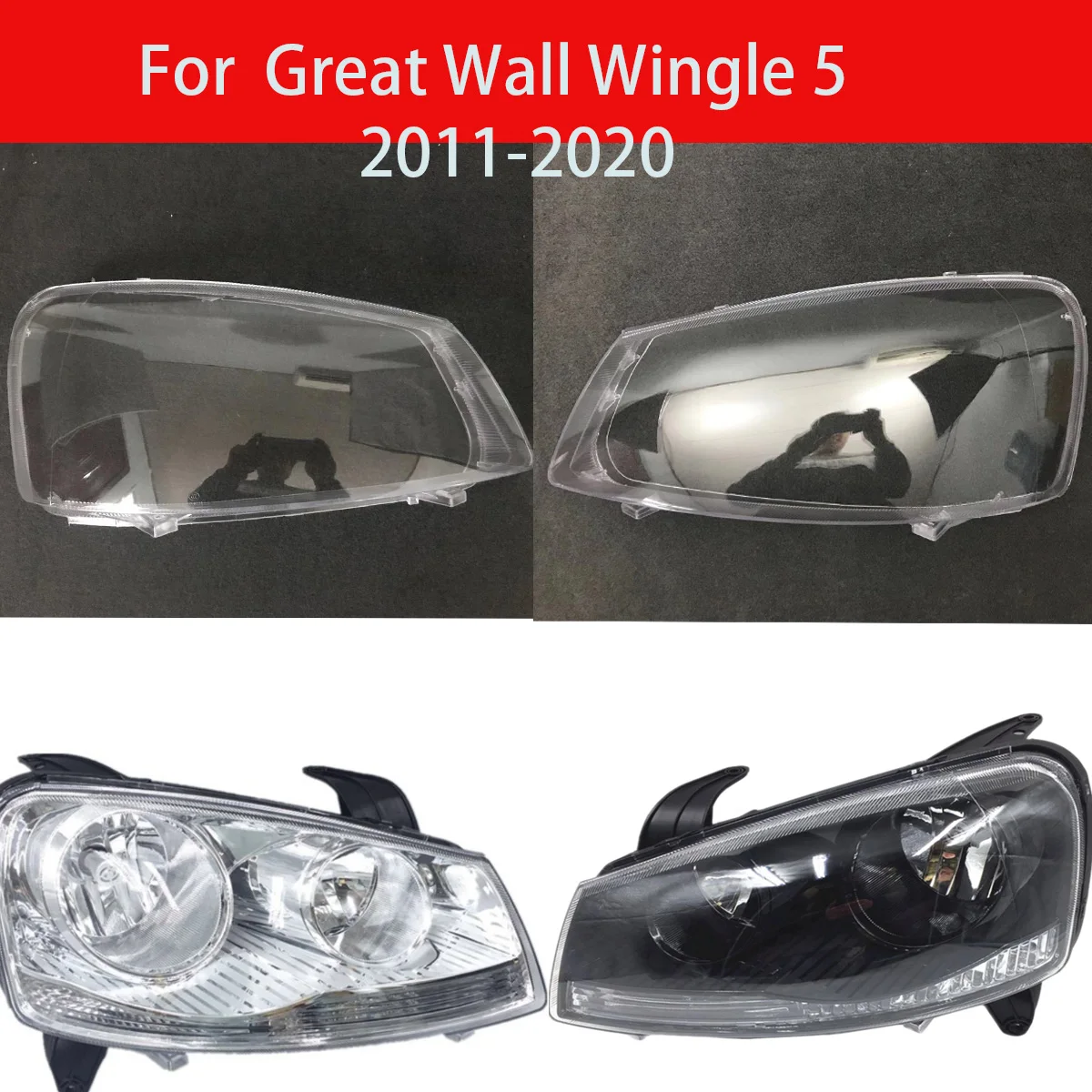 

FOR Grande Muraglia Wingle 5 Lampshade Car Headlight Glass Car Light Protective Shell Wingle 5 Lens Protection 2011-2020