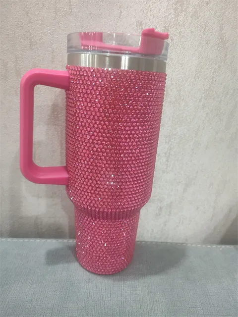 40oz Glitter Blank Sublimation Shimmer Rhinestones Studded Tumbler  Insulated Mug With Handle For Hot Print Stainless Steel Cup - Tumblers -  AliExpress