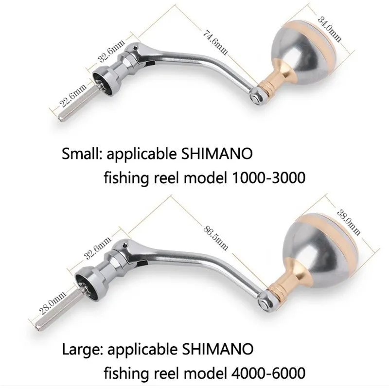 FISHOOK Fishing Reel Rocker Arm Grip Pill All Metal Aluminum Alloy Fishing  Reel Handle Knob for Shimano Spinning Reel 1000-6000