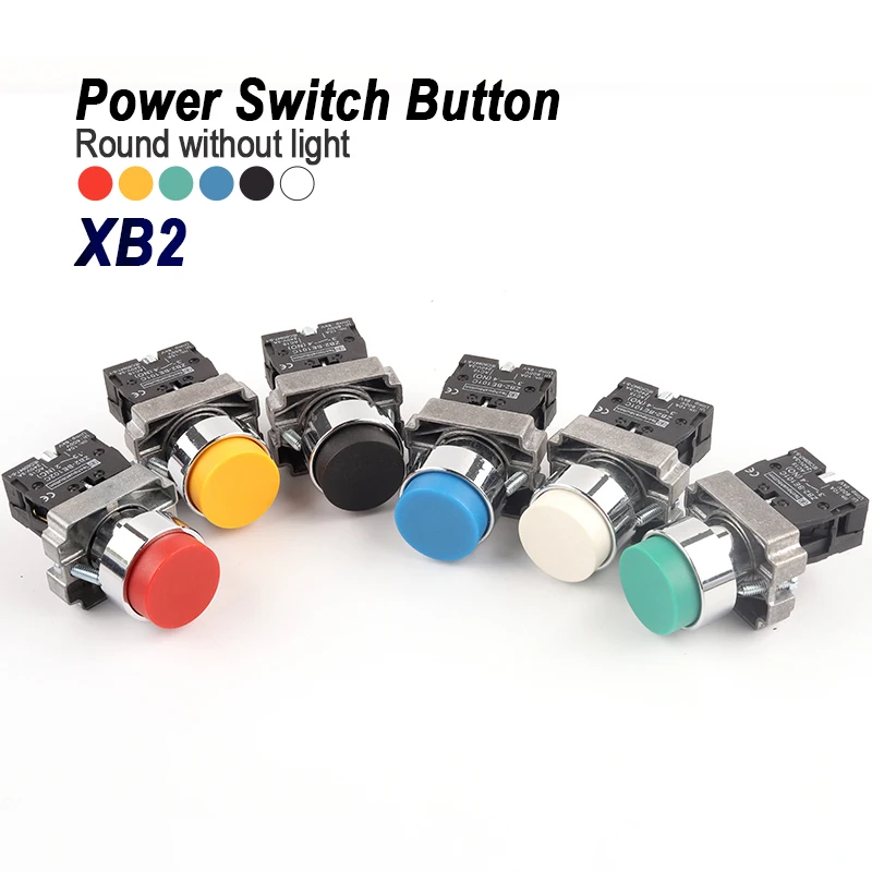 

1Pcs Button Switch Self-Locking Self-Resetting 22mm XB2 Button Switch 1NC/1NO 10A Momentary Button Switch Electrical Accessories