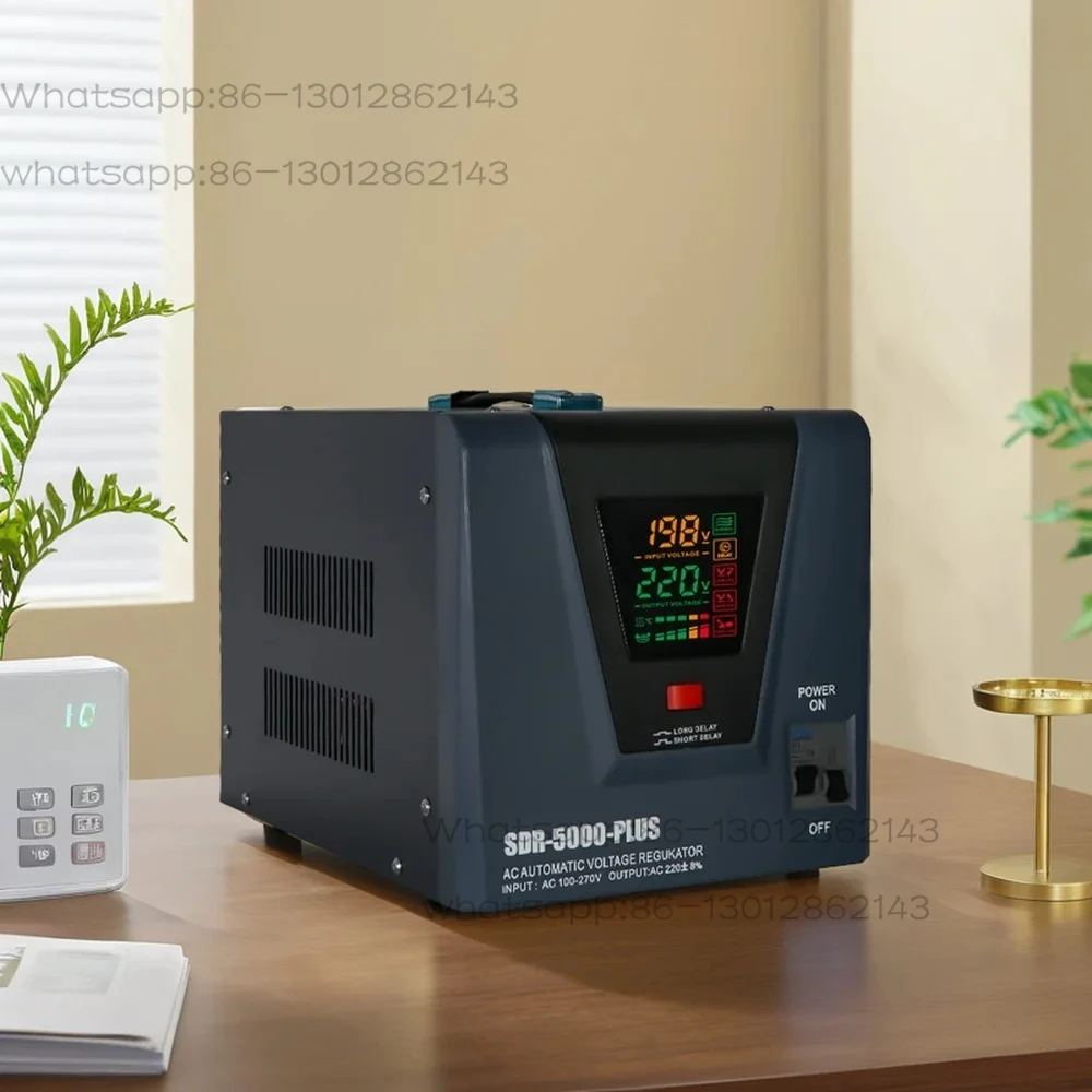 핫케이크 SDR-500-PLUS 단상 완전 자동 AC 전압 조정기 LED 릴레이 타입 220V 출력 50Hz 주파수 CE 인증
