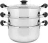 Stainless Steel 3 Tier Steamer Steaming Pot Cookware 24 CM (Induction Compatible) 1
