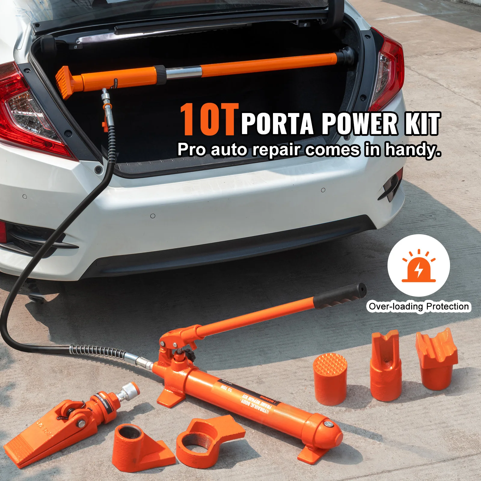 SucceBuy 10 Ton Hydraulic Jack Air Pump Lift Ram Body Frame Porta Power Repair Kits Multi-functional Auto Body Frame Repair Kits