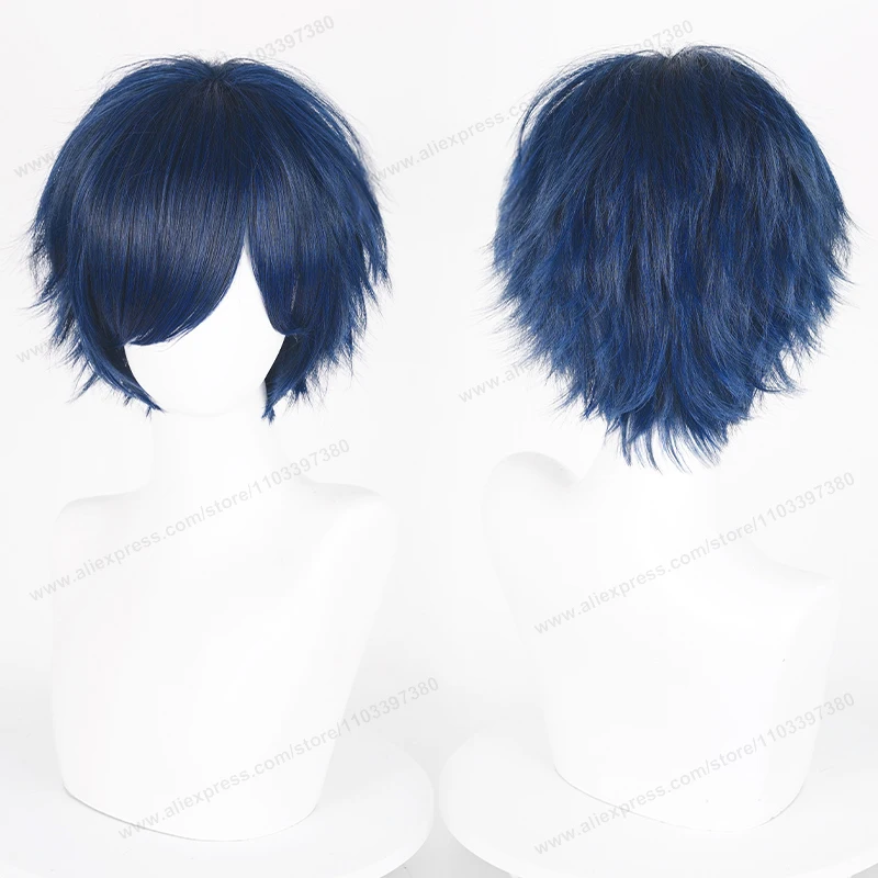 30cm Multicolor Short Straight Heat Resistant Synthetic Cosplay Wig