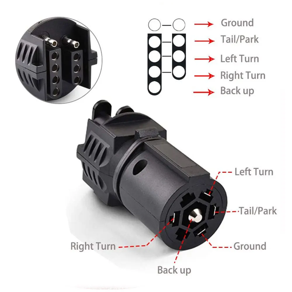 7Pin To 4Pin 5Pin Plug Adapter Trailer Connector 12V Tow Bar Towing Waterproof Plugs Socket Adapter US Truck Caravan Accessories