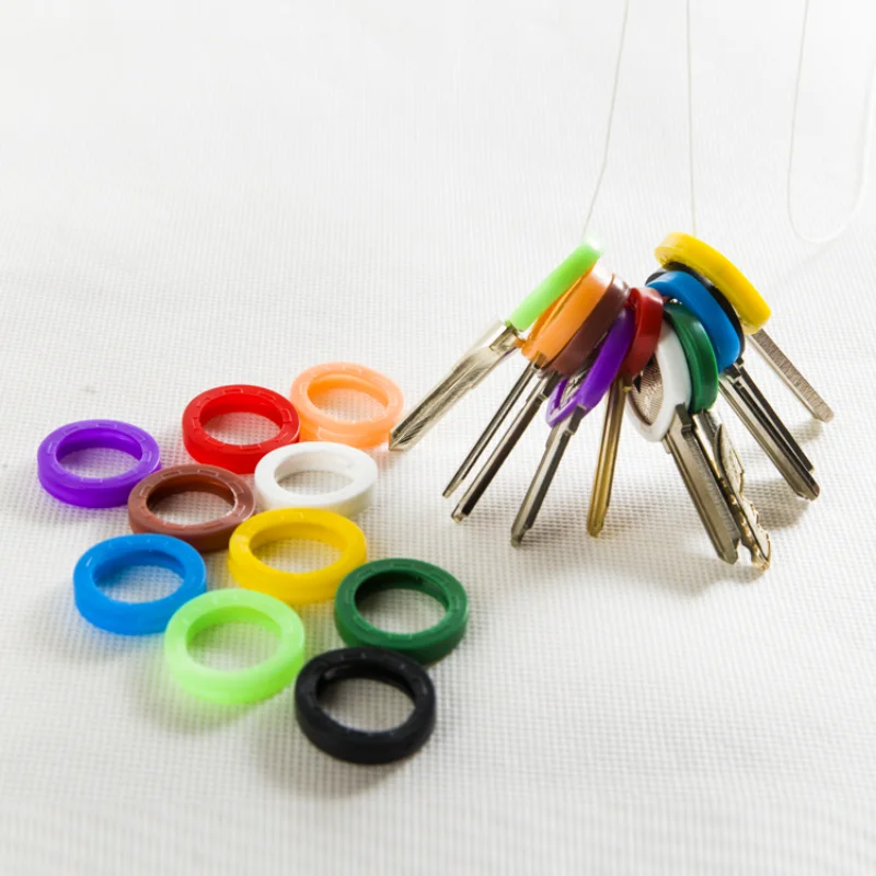 10pcs Hollow Silicone Soft Key Cap Covers Keyring Case For Car House