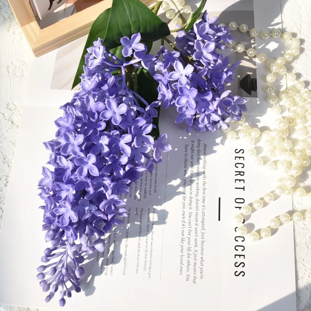 Elegant Pink Silicone Lilac Flower - 75 cm Faux Floral Wedding Decoration