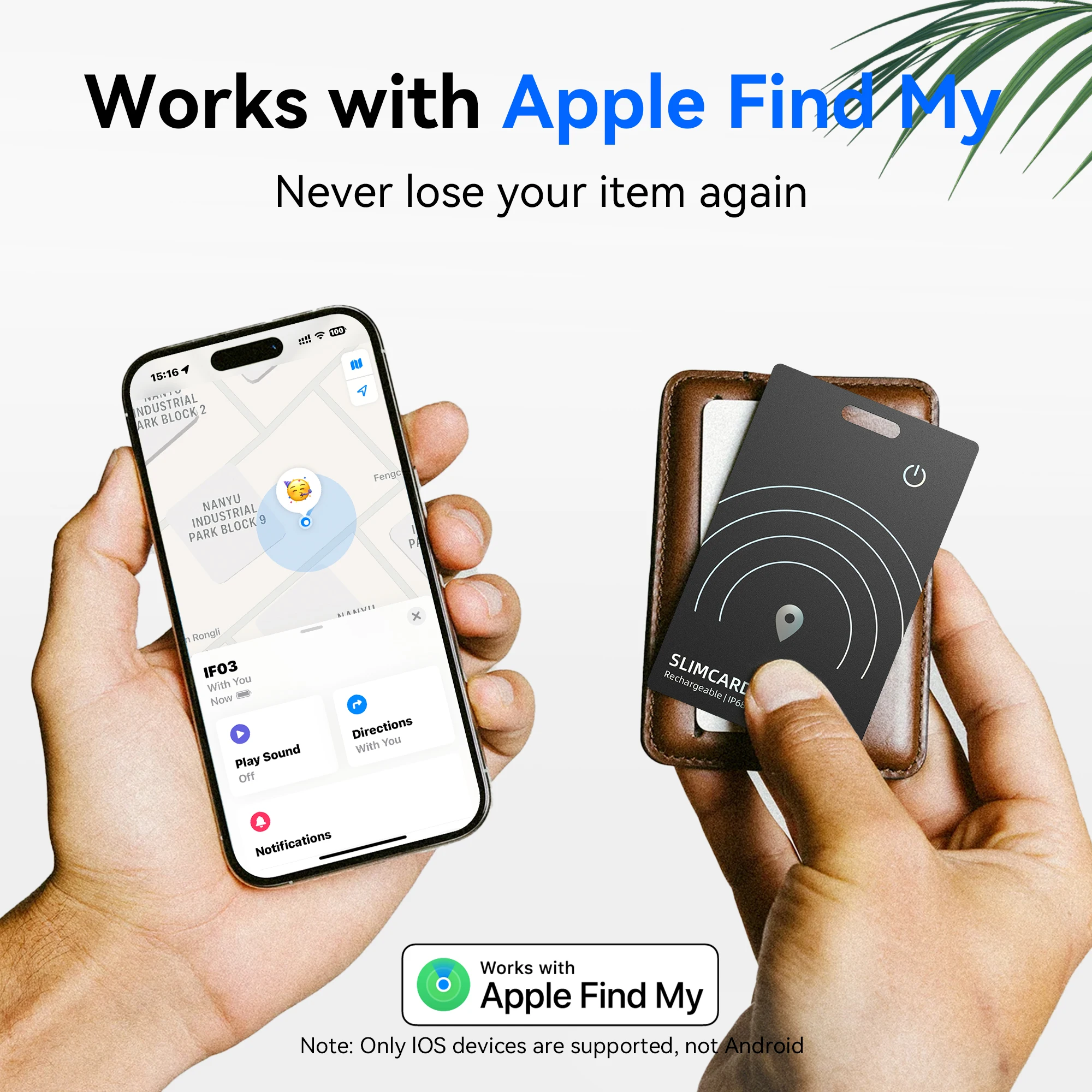 GPS tracker for Apple IOS System Item Finder Anti Lost Reminder Device MFI Rated