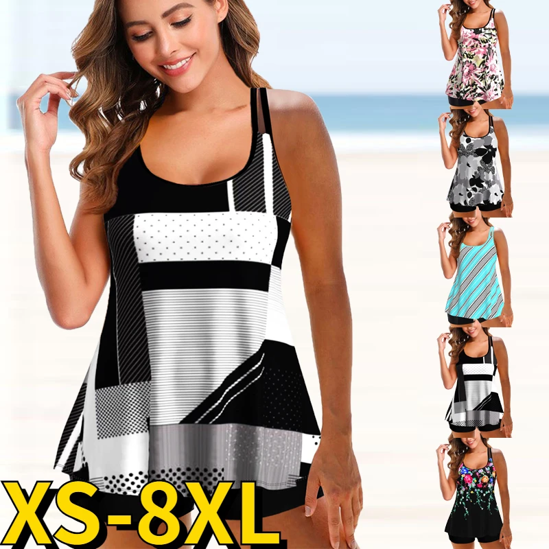 

Women Vintage Bikini Two Pieces Set Summer Monokini High Waist Swimsuit Tankini Beachwear Sexy Fashion Swimwear Bathing Suit