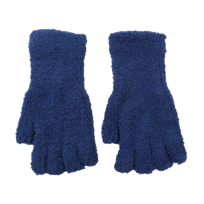 Korallen Fleece Handschuhe Frauen Mädchen Einfarbig Touchscreen Fingerlose Handschuh Winter Warm Verdicken Plüsch Halb Finger Schreiben Fäustlinge – Detail 19