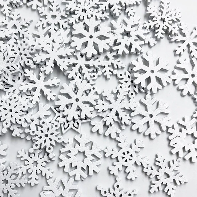 30pcs/lot Fashion White Snowflake Buttons Snow Flower Ddsign