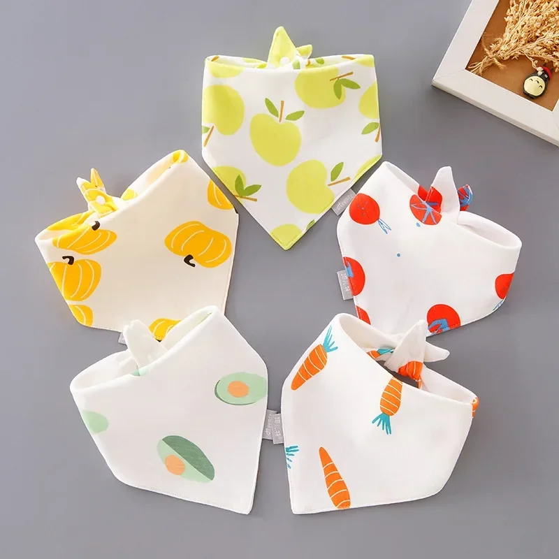 Description Picture 4 of item5pcs Cotton Baby Bib Triangle Saliva Towel Cartoon Print Kids Boys Girls Feeding Bib Apron Bandana Baby Stuff