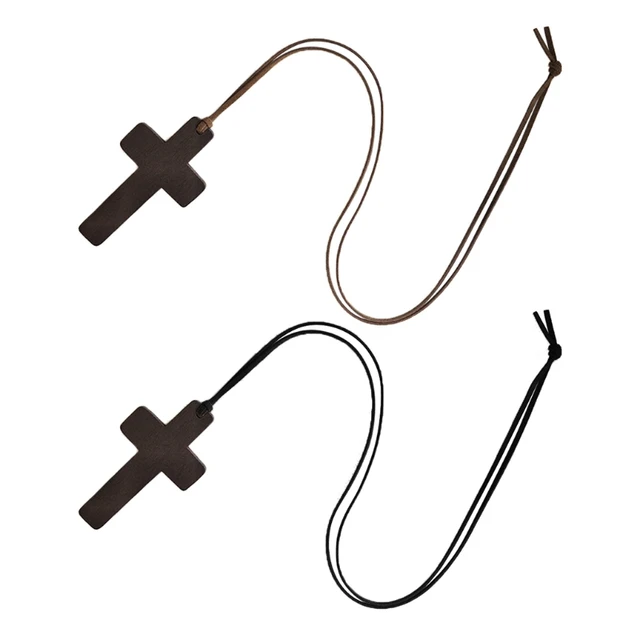 Wood for Cross Pendants Necklace Natural Wooden Christian Crosses Suitable for Men Women Crafts Jewelry Projects Decorat