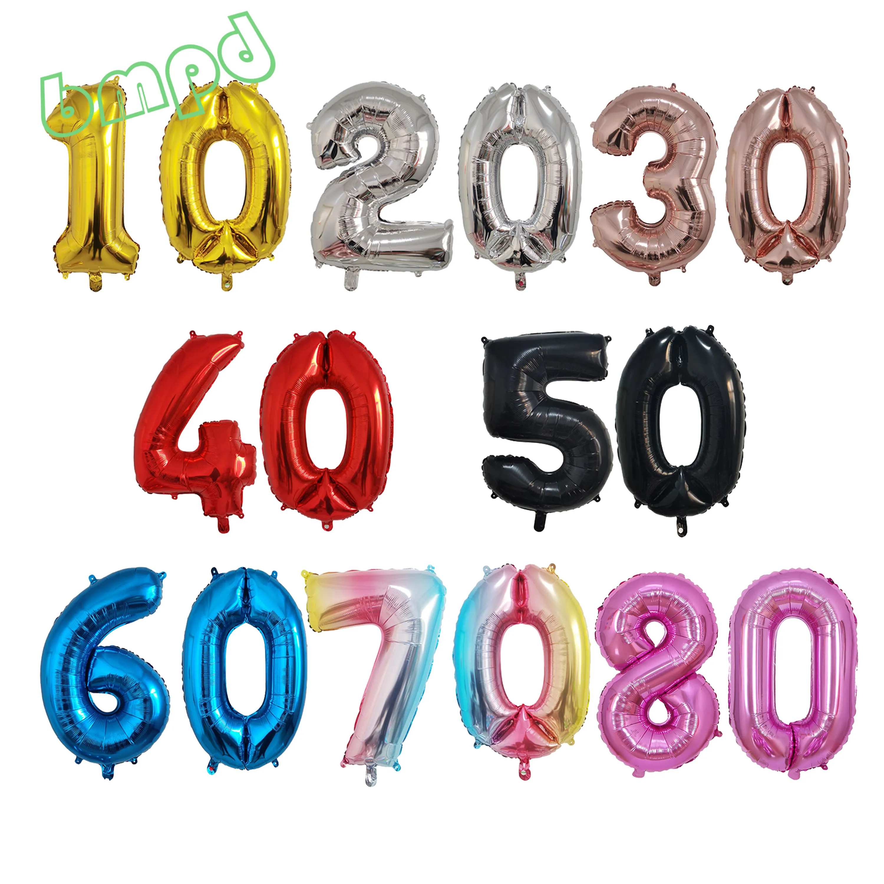 32 inch Number Figure Foil Balloons 10 20 30 40 50 60 70 80 90 Years Old Birthday Balloon Party Decoration Anniversary Supplies foil balloons,birthday balloons,birthday balloon set,party balloon set,birthday party decoration set,foil number balloons