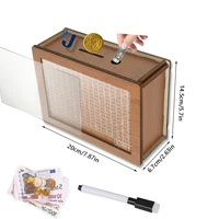 Money Box Wooden Piggy Bank Money Container for Cash Saving Treasure Coin Case 1000/5000/10000 Euro Helps The Habit of Saving 1