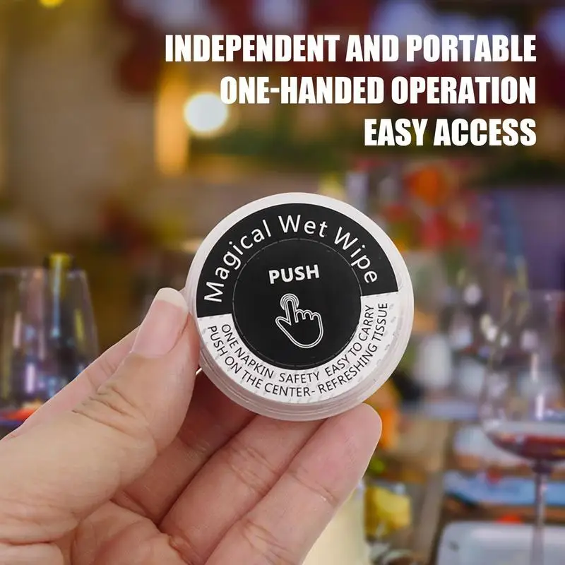 Compressed Towel Tablets 10Pcs Push-Style Compressed Wipes Tablets Coin Tissues Camping Wipes Toilet Paper Tablets Portable