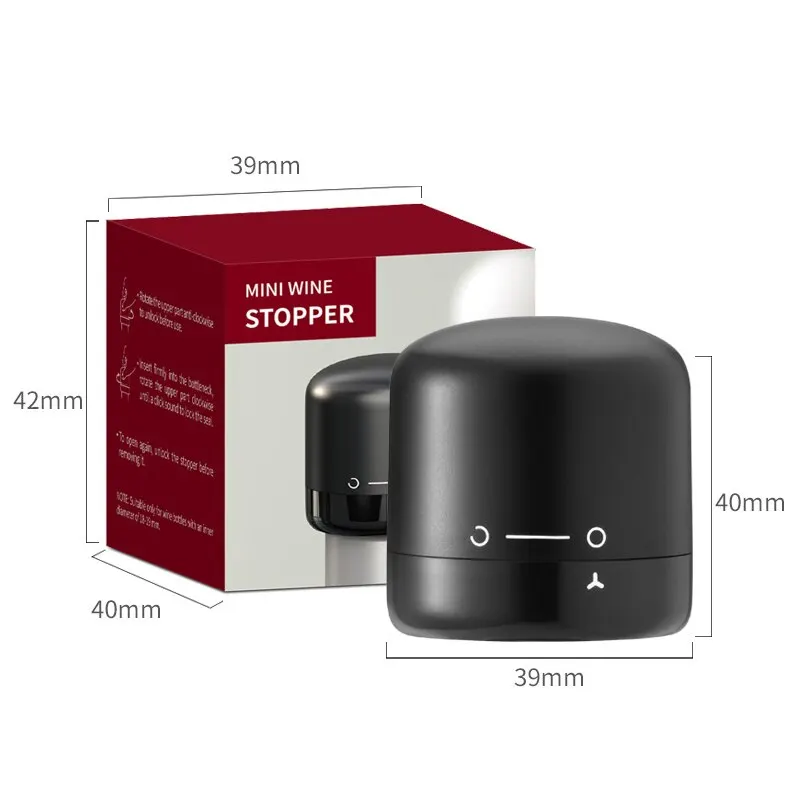 Black Vacuum Red Wine Bottle Cap Stopper Silicone Sealed Vacuum Retain Freshness Wine Plug Bar Kitchen Tools Bottle Stopper 2pcs