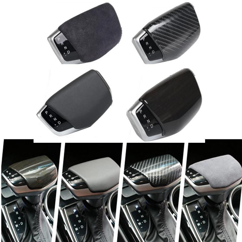 Carbon look gear shift knob close-up