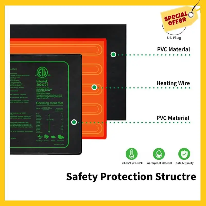 A45G-Seedling Heating Mat,Warm Hydroponic Heating Mat For Seed Starting,Indoor Gardening,Waterproof Plant Mat US Plug