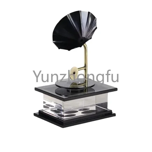 Room Creative Decoration Modern Light Luxury Crystal Retro Phonograph Player Jukebox Decoration Model Room Living Room